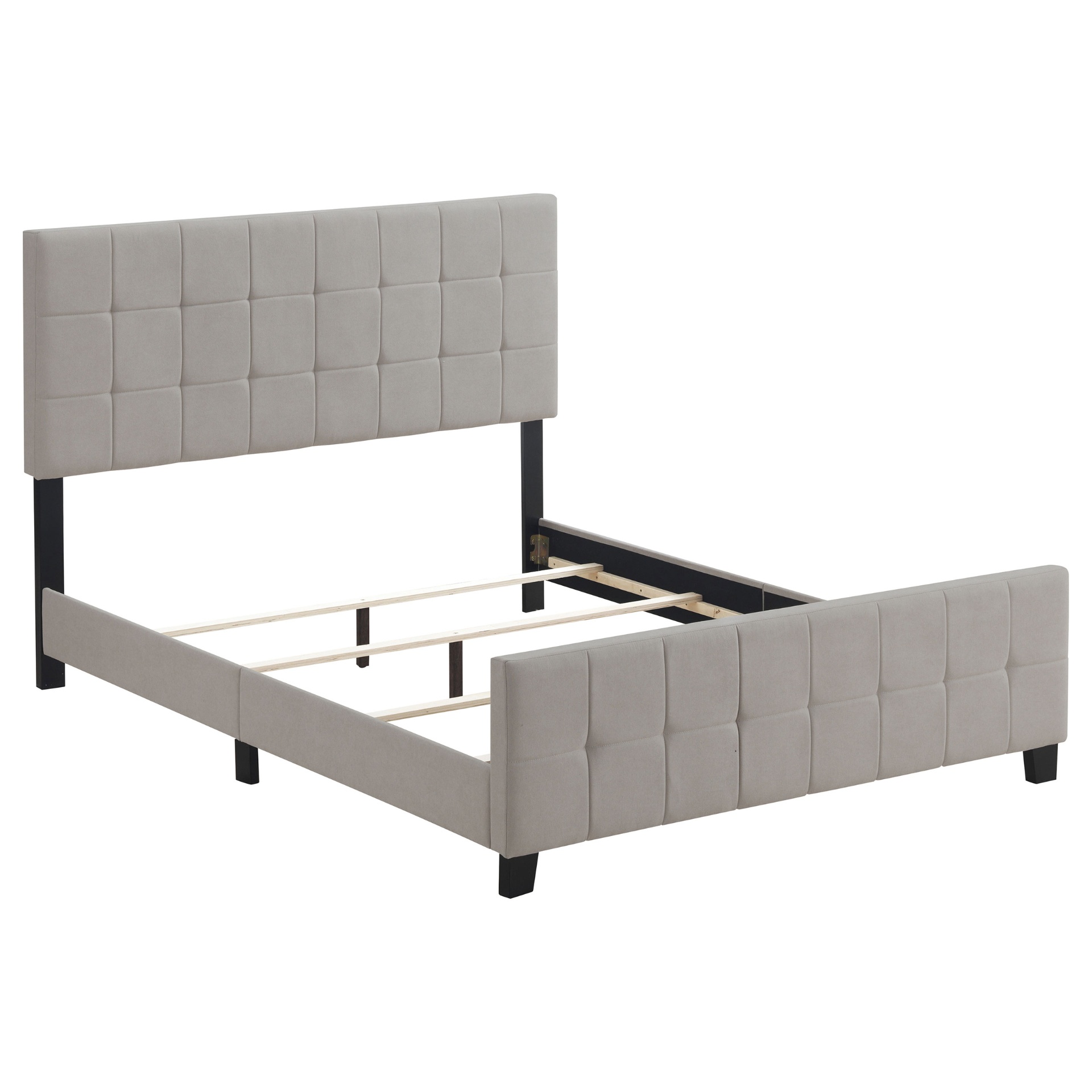 Grey Tufted Upholstered Bed