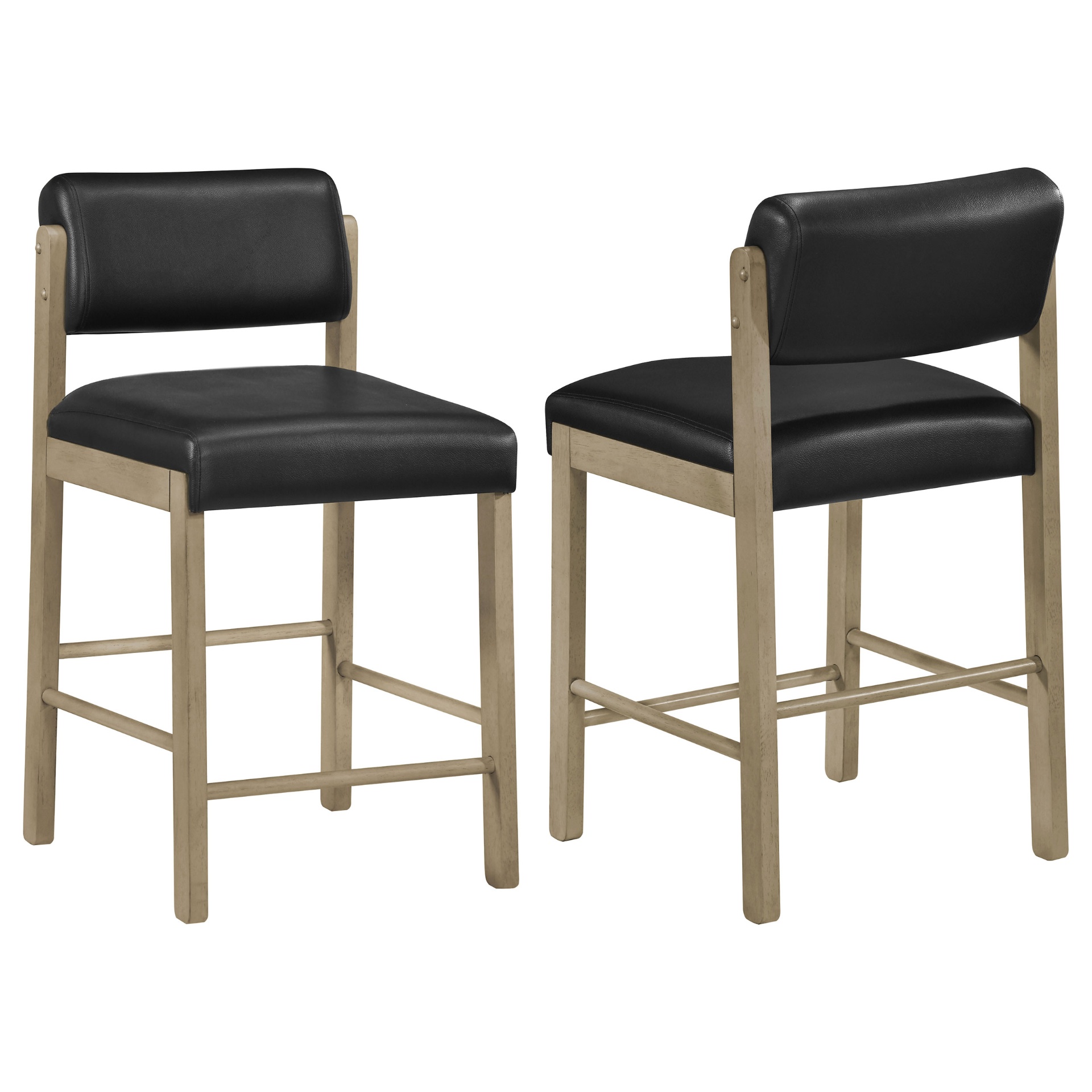 Black Leather Counter Stool