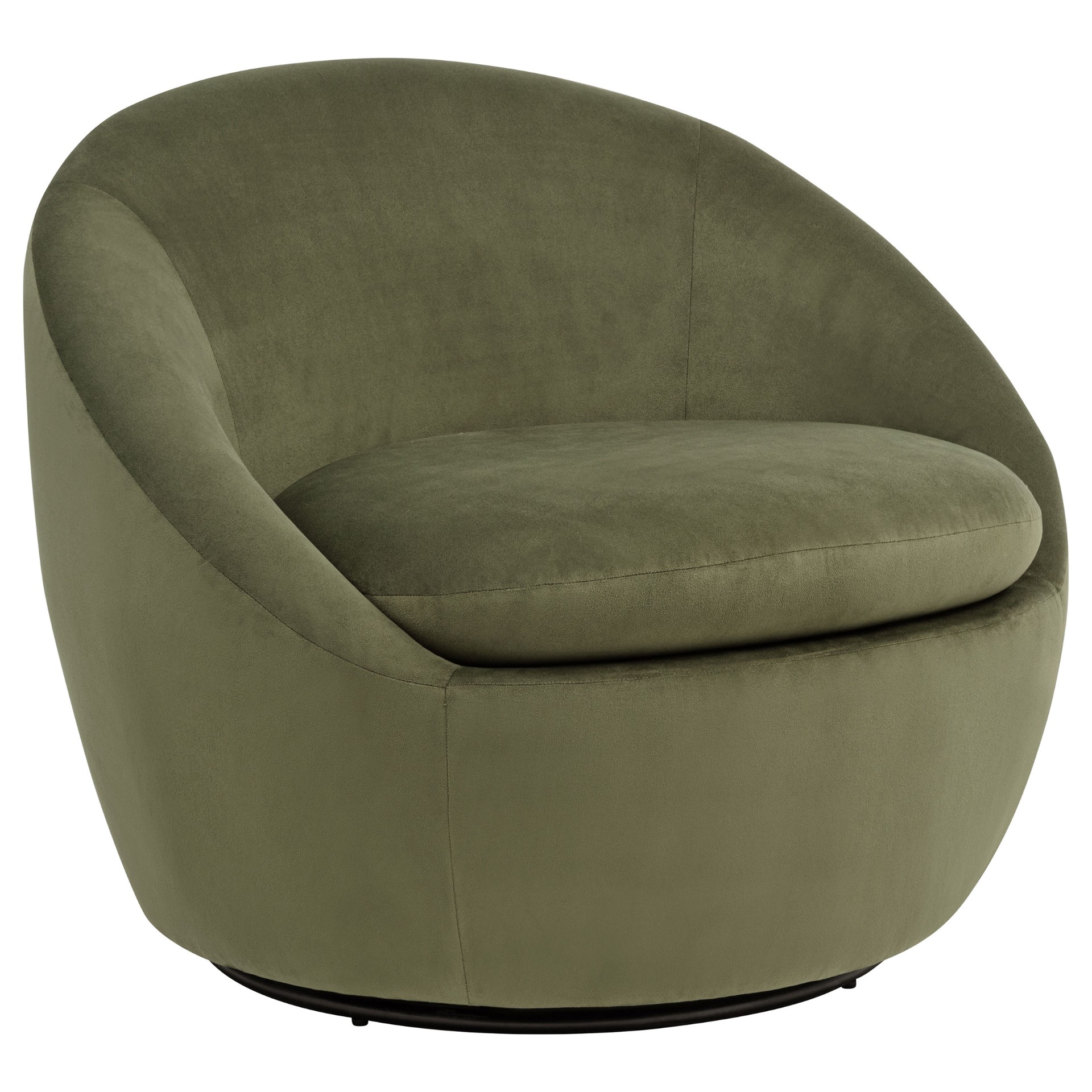 Olive Velvet Swivel Chair